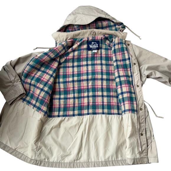 Woolrich Wool Blend Lined Hooded Barn Chore Coat Jacket Approx. Sz M - Picture 4 of 8